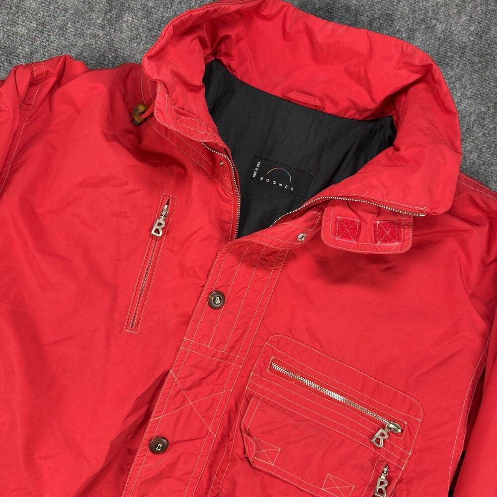 Vintage Y2K Mens Bogner Red Hooded Ski Jacket - Layerlite System - Size 38 USA